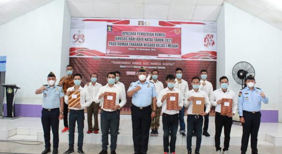 277 orang Warga Binaan Rutan 1 Medan Kanwil Kemenkumham Sumut Dapat remisi, 4 Diantaranya Langsung Bebas