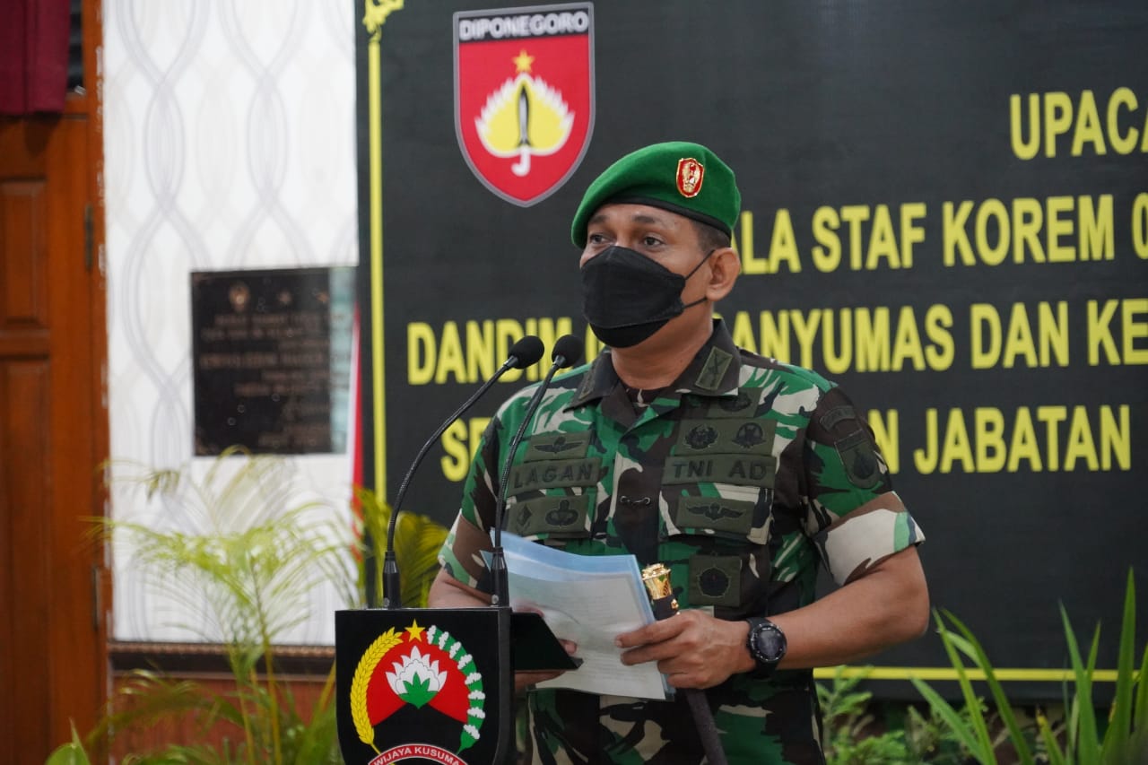 Isi Kekosongan Jabatan, Danrem 071/Wijayakusuma Pimpin Rotasi Jabatan Perwira Menengah Korem 071/Wijayakusuma (V24/AL)