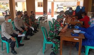Babinsa Masaran Monitoring Kegiatan Bakti Sosial Donor Darah, Kamis (10/02/2022), (V24/AL)