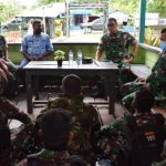 Danrem 174 Merauke Tinjau Prajurit Satgas Pamtas RI-PNG Yonif 757/Ghupta Vira, Jumat (25/02/2022), (V24/AL)