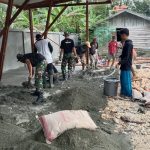 Jelang Bulan Puasa, Satgas Pamtas RI-PNG Yonif 711/Raksatama Bantu Karya Bakti