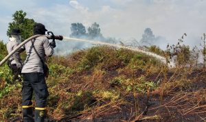 Cuaca Semakin Panas TIM SAR Ditsamapta Polda Kalbar Kelokasi Rawan Karhutlah, Selasa (01/03/2022), (V24/AL)