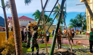 Bukti Toleransi Beragama, Warga Muslim dan Non Muslim Bekerjasama Dalam Membangun Masjid di Negeri Wakasihu, Kamis (03/03/22), (V24/AL)