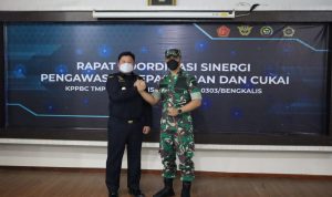 Kodim Bengkalis laksanakan Rapat Koordinasi Sinergi dengan Bea Cukai Bengkalis, Jumat (04/03/2022), (V24/AL)
