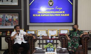 Kapoksahli Pangdam XII/Tpr Terima Kunjungan Tim Kemenkopolhukam RI, Senin (07/03/2022), (V24/Dedi)