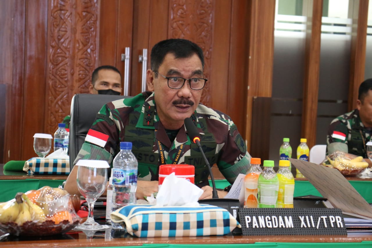 Pangdam XII/Tpr Sedang Rapat Evaluasi, Kamis (03/03/22), (V24/Dedi)