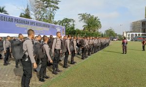 Polri Berbaris dan Bersiap Untuk Latihan, Sabtu (19/03/2022), (V24/AL)