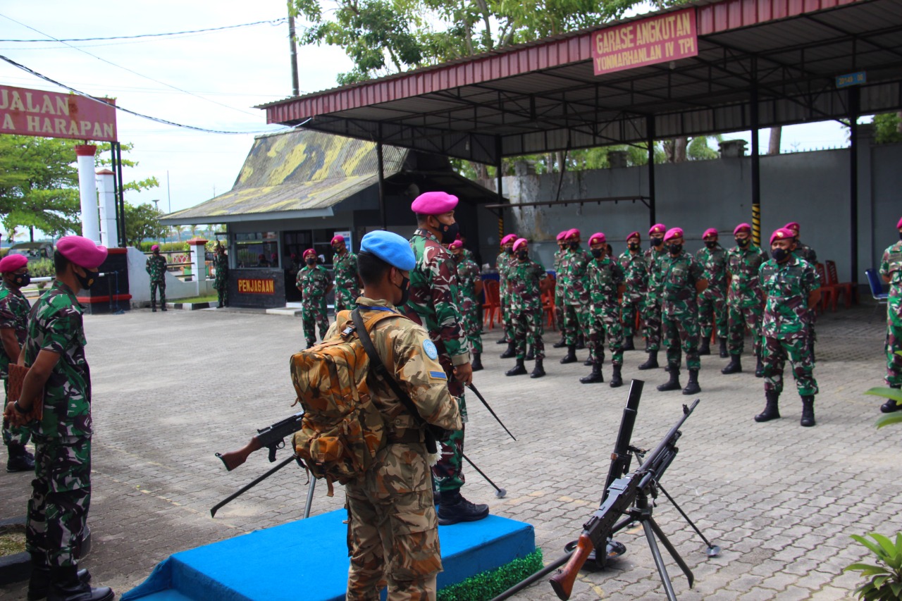 Penyambutan Dipimpin Danyonmarhanlan IV dan Diramaikan Dengan Senapan Mesin, Walaupun Bukan MG42, Senin (21/03/2022), (V24/AL)