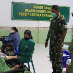 Ibu Persit Mendonorkan Darahnya Kepada yang Membutuhkan, Rabu (23/03/2022), (V24/Madli)