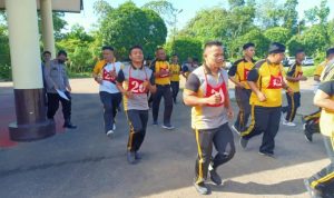 Jajaran Polres Sedang Diuji Kebugarannya, Rabu (23/02/2022), (V24/Dedi)