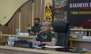 Brigjen TNI Djauhari, S.E., M.M., mengikuti Rapat Kerja Teknis, Kamis (24/03/22), (V24/Dedi)