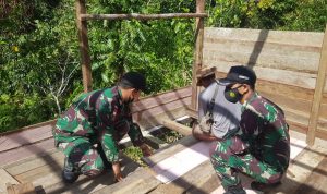 Satgas Membantu Warga Perbatasan Membangun Rumah, Sabtu (26/03/2022), (V24/AL)