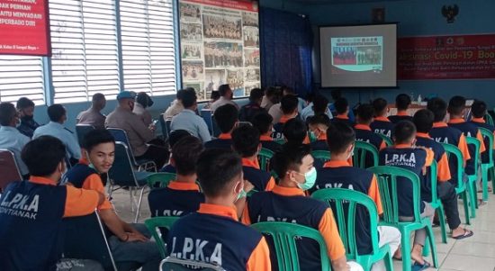 Lapas Anak Mendapatkan Binaan Terhadap Covid-19, Selasa (29/03/2022), (V24/Dedi)
