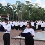 Upacara Dalam Gelaran Deklarasi Damai Seluruh Calon Kepala Desa, Jumat (08/04/2022), (Foto: V24/AL)