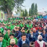 aliansi Mahasiswa AMISABI Tabaksel di kantor DPRD kota Padangsidimpuan , Selasa (11/04/2022), (Foto: V24/AL)