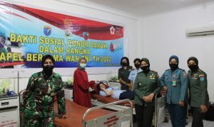 Donor Darah Diikuti Personel dari Kowad, Kowal dan Wara Wilayah Pontianak dan Kubu Raya, Senin (8/04/2022), (Foto: V24/AL)