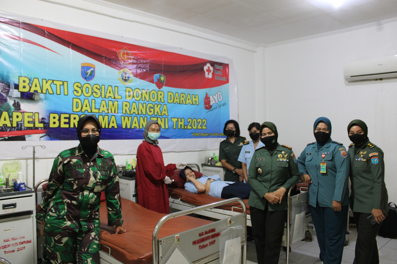 Donor Darah Diikuti Personel dari Kowad, Kowal dan Wara Wilayah Pontianak dan Kubu Raya, Senin (8/04/2022), (Foto: V24/AL)