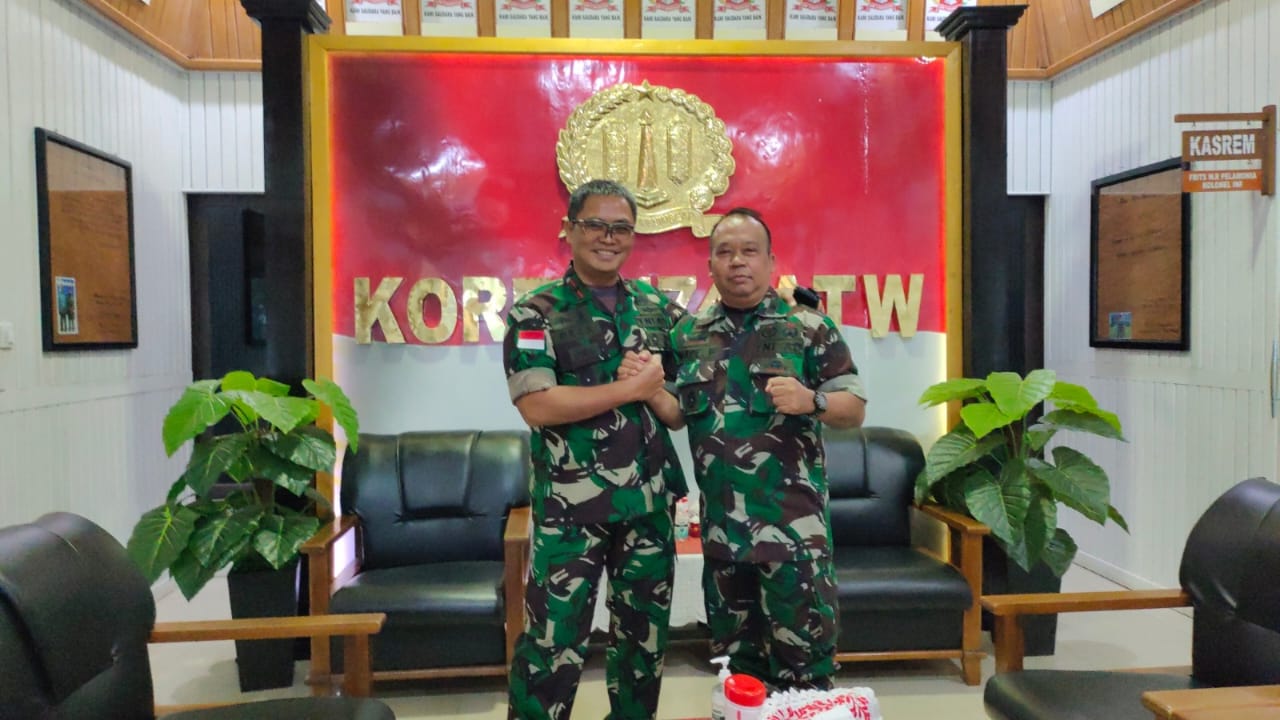 Danrem 174 Merauke Brigjen TNI Reza Pahlevi Menyampaikan Selamat Datang di Makorem 174 Merauke, Senin (18/04/2022), (Foto: V24/AL)