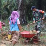 Pelaksanaan TMMD Kodim Bengkalis Tersebut dengan Sasaran Penghubung, Kamis (21/04/2022), (Foto: V24/AL)