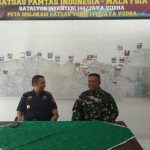 Kedatangan KPPBC TMP C ke Pos Kotis Satgas Dalam Rangka Silahturahmi, Kamis (20/04/2022), (Foto: V24/AL)