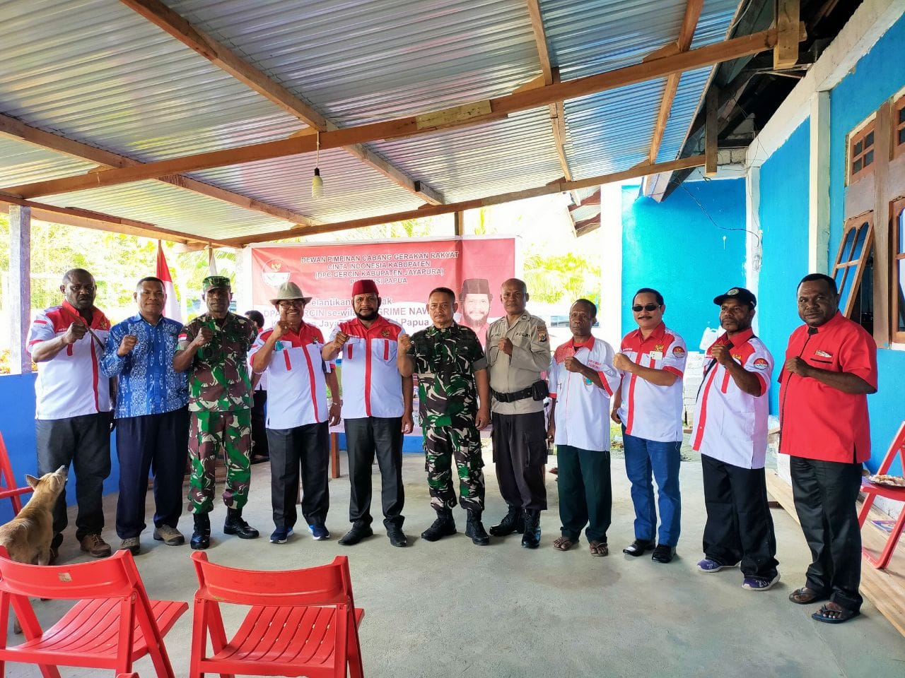 Ketua dan Pengurus DPD Gercin Indonesia Provinsi Papua, Senin (19/04/2022), (Foto: V24/AL)