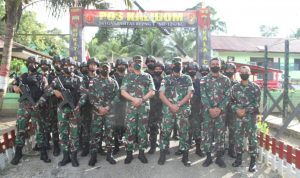 Pimpinan Satgas Hadir diPos Kout Kalipay, Distrik Waris , Jumat (22/04/2022), (Foto: V24/AL)