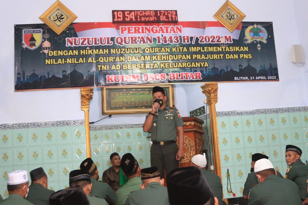 Bertempat di Masjid Al-Ikhlas Kodim, Mengambil Tema dengan Hikmah Nuzulul Qur'an Kita, Kamis (21/04/2022), (Foto: V24/Madli)