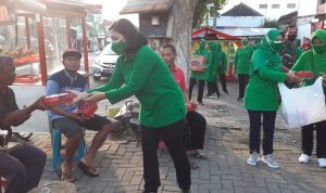 Kegiatan Peduli Ramadan Mengambil Tempat di Pasar Jamu Nguter, Sabtu (23/04/2022), (Foto: V24/AL)