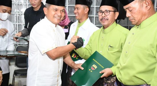 Prosesi Penyambutan Kontingen yang Dipimpin Letkol Caj Muftiono, Sag, MA, Minggu (24/04/2022), (Foto: V24/AL)