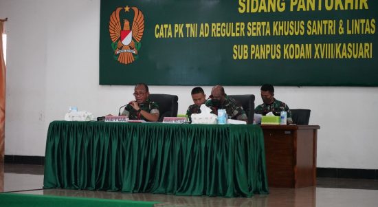 Dalam Sidang Yang Dipimpin Pangdam Ini Diikuti Oleh 171 Orang Cata PK Reguler, Selasa (26/04/2022), (Foto: V24/AL)