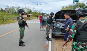 Satgas Pamtas RI-Malaysia Sektor Timur Meningkatkan Stabilitas Keamanan di Perbatasan., Sabtu (30/04/2022), (Foto: V24/AL)