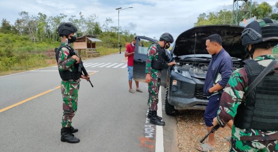 Satgas Pamtas RI-Malaysia Sektor Timur Meningkatkan Stabilitas Keamanan di Perbatasan., Sabtu (30/04/2022), (Foto: V24/AL)