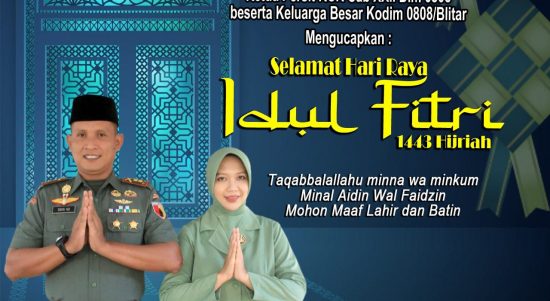 Letkol Inf Didin Nasruddin Darsono dan Ny.Trinil Didin Nasruddin Mengucapan Selamat Hari Raya, Senin (02/05/2022), (Foto: V24/Madli)