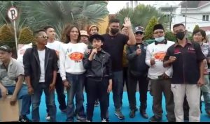 Kegiatan ini Merupakan Sosialisasi Tertib dan Santun Berlalu Lintas Melalui Live Musik, Jumat (29/04/2022), (Foto: V24/VINA)