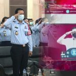 kegiatan Apel Pegawai dan Halal Bi Halal secara virtual bersama Kemenkumham, Senin (09/05/2022), (Foto: V24/M.anwar)