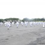 Batalyon Arhanud 2 Marinir Melaksanakan Latihan Karate di Lapangan, Kamis (12/05/2022), (Foto: V24/AL)