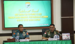Mayjen TNI Sulaiman Agusto Menegaskan Kepada Satuan TNI yang Menjadi Sasaran Wasrik, Rabu (18/05/2022), (Foto: V24/Dedi)