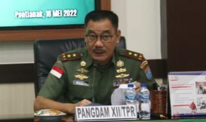 Pangdam XII/Tpr, Mayjen TNI Sulaiman Agusto, S.I.P., M.M., Rabu (18/05/2022), (Foto: V24/Dedi)
