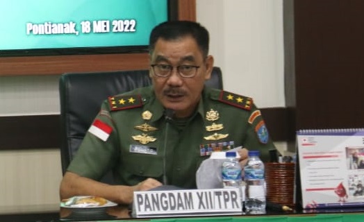 Pangdam XII/Tpr, Mayjen TNI Sulaiman Agusto, S.I.P., M.M., Rabu (18/05/2022), (Foto: V24/Dedi)