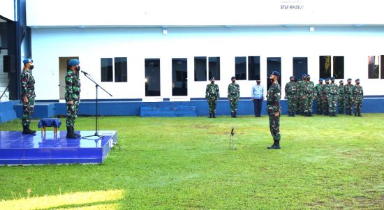 Upacara Harkitnas Diikuti Perwira, Bintara, Tamtama, dan PNS Lanud Sri, Jumat (20/05/2022), (Foto: V24/AL)