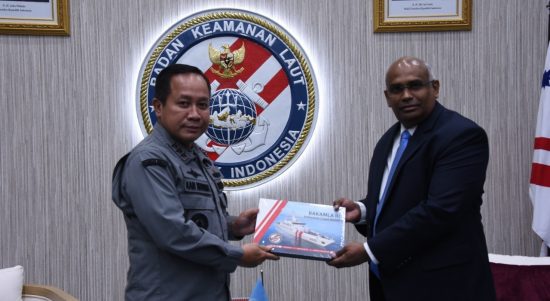 Kepala Bakamla RI Laksdya TNI Dr. Aan Kurnia Menerima Kunjungan UNODC, Kamis (19/05/2022), (Foto: V24/AL)