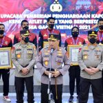 Upacara Pemberian Penghargaan Kepada Atlet Dari Polri, Senin (30/05/2022), (Foto: V24/AL)